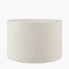 Esha Natural Conical Wood Floor Lamp Base with Rouen 50cm White Boucle Cylinder Lampshade