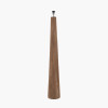 Esha Natural Conical Wood Floor Lamp Base with Lino 50cm White Self Lined Linen Cylinder Lampshade