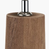 Esha Natural Conical Wood Floor Lamp Base with Lino 50cm White Self Lined Linen Cylinder Lampshade