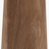 Esha Natural Conical Wood Floor Lamp Base with Lino 50cm White Self Lined Linen Cylinder Lampshade