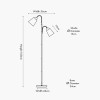 Juna Black Metal and Natural Wood Two Head Floor Lamp