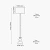 Vala Graphite Metal Textured Effect Ball Floor Lamp