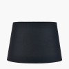Auden Silver Metal Stick Floor Lamp Base with Adelaide 35cm Black Tapered Cotton Mix Lampshade