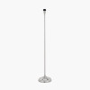 Auden Silver Metal Stick Floor Lamp Base with Adelaide 35cm Ivory Tapered Cotton Mix Lampshade