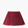Auden Silver Metal Stick Floor Lamp Base with Malia 40cm Mulberry Red Mushroom Pleat Scalloped Tapered Lamp Shade