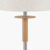 Bonham Natural Wood Veneer and Silver Metal Floor Lamp