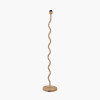 Palau Rattan Wave Floor Lamp Base with Harley 50cm Slubby Hopsack Empire Lampshade