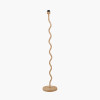 Palau Rattan Wave Floor Lamp Base with Athira 45cm Multi Chevron Design Mushroom Pleat Tapered Lamp Shade