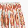 Salvatore Antique Silver Metal Floor Lamp Base with Izara 45cm Cinnamon Ikat Patterned Mushroom Pleat Tapered Lampshade