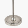 Salvatore Antique Silver Metal Floor Lamp Base with Izara 45cm Lilac Ikat Patterned Mushroom Pleat Tapered Lampshade
