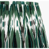 Salvatore Antique Silver Metal Floor Lamp Base with Izara 45cm Racing Green Ikat Patterned Mushroom Pleat Tapered Lampshade