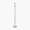 Salvatore Antique Silver Metal Floor Lamp Base with Amelia 45cm Natural Linen Hard Pleat Tapered Lampshade