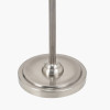 Salvatore Antique Silver Metal Floor Lamp Base with Amelia 45cm Natural Linen Hard Pleat Tapered Lampshade