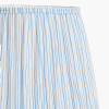 Salvatore Antique Silver Metal Floor Lamp Base with Thiago 45cm Ocean Blue Stripe Mushroom Pleat Tapered Lampshade