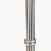 Salvatore Antique Silver Metal Floor Lamp Base with Malia 45cm Olive Green Mushroom Pleat Scalloped Tapered Lamp Shade