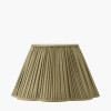 Salvatore Antique Silver Metal Floor Lamp Base with Malia 45cm Olive Green Mushroom Pleat Scalloped Tapered Lamp Shade