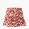 Tatiana Antique Brass Metal Floor Lamp Base with Vienna 16cm Red Chevron Mushroom Pleat Lampshade