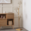 Tatiana Antique Brass Metal Floor Lamp Base with Vienna 16cm Taupe Chevron Mushroom Pleat Lampshade