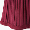 Tatiana Antique Brass Metal Floor Lamp Base with Malia 18cm Mulberry Red Mushroom Pleat Scalloped Tapered Lamp Shade