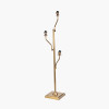 Tatiana Antique Brass Metal Floor Lamp Base with Garbo 20cm Cream Silk Mix Pinch Pleat Tapered Lampshade
