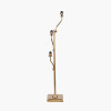 Tatiana Antique Brass Metal Floor Lamp Base with Garbo 20cm Cream Silk Mix Pinch Pleat Tapered Lampshade