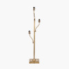 Tatiana Antique Brass Metal Floor Lamp Base with Garbo 20cm Cream Silk Mix Pinch Pleat Tapered Lampshade