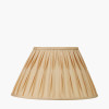 Tatiana Antique Brass Metal Floor Lamp Base with Garbo 20cm Gold Silk Mix Pinch Pleat Tapered Lampshade