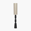 Sahana Black Ribbed Slim Wood Floor Lamp