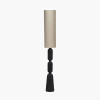 Sahana Black Ribbed Slim Wood Floor Lamp