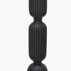 Sahana Black Ribbed Slim Wood Floor Lamp