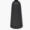 Sahana Black Ribbed Slim Wood Floor Lamp