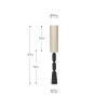 Sahana Black Ribbed Slim Wood Floor Lamp
