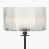 Clara Ribbed Glass Black Metal Round Floor Lamp