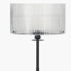Clara Ribbed Glass Black Metal Round Floor Lamp