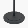 Clara Ribbed Glass Black Metal Round Floor Lamp