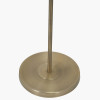 Seraphine Matt Antique Brass Metal and White Cotton Mix Scallop Shaded Floor Lamp