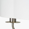 Seraphine Matt Antique Brass Metal and White Cotton Mix Scallop Shaded Floor Lamp