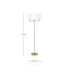 Seraphine Matt Antique Brass Metal and White Cotton Mix Scallop Shaded Floor Lamp