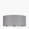 Elin 55cm Steel Grey Poly Cotton & Silver Lining Cylinder Shade
