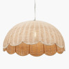 Raya Natural Scalloped Rattan Dome Non Elec Pendant