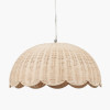 Raya Natural Scalloped Rattan Dome Non Elec Pendant