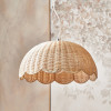 Raya Natural Scalloped Rattan Dome Non Elec Pendant