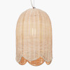 Skye Natural Scalloped Rattan Tall Dome Non Elec Pendant