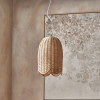 Skye Natural Scalloped Rattan Tall Dome Non Elec Pendant
