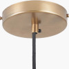 Bowery Ribbed Glass with Antique Brass Fitting Elec Pendant