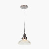 Bowery Ribbed Glass with Antique Bronze Fitting Elec Pendant
