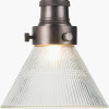 Lenox Conical Ribbed Glass with Antique Bronze Fitting Elec Pendant