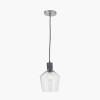 Bexley Clear Glass with Antique Bronze Fitting Elec Pendant