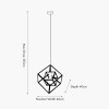 Alessio Matt Black Metal Cube Pendant