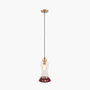 Dita Clear Organic Glass and Red Tassel Pendant